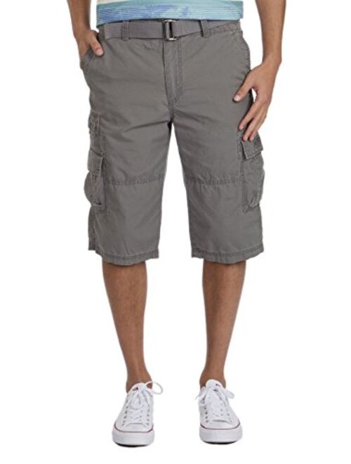 UNIONBAY Men's Ripstop Belted Messenger Length Cargo Short