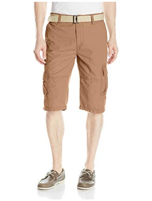 UNIONBAY Men's Ripstop Belted Messenger Length Cargo Short