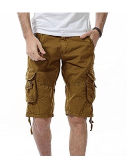 HODZAIW Men's Comfortable Shorts Slim-fit Camouflage Outdoor Cargo Shorts