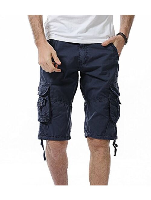 HODZAIW Men's Comfortable Shorts Slim-fit Camouflage Outdoor Cargo Shorts