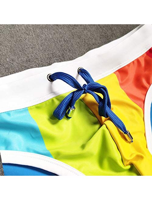 Banana Bucket Men's Rainbow Swimsuit Brief Bikini Swim Underwear