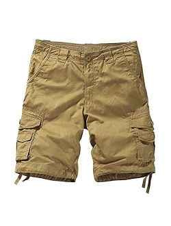 Mens Casual Cargo Shorts Walking Shorts Combat Shorts Cotton Solid