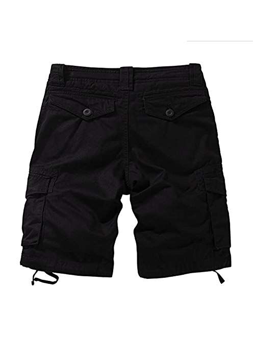 Mens Casual Cargo Shorts Walking Shorts Combat Shorts Cotton Solid