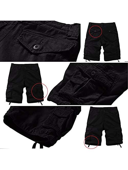 Mens Casual Cargo Shorts Walking Shorts Combat Shorts Cotton Solid