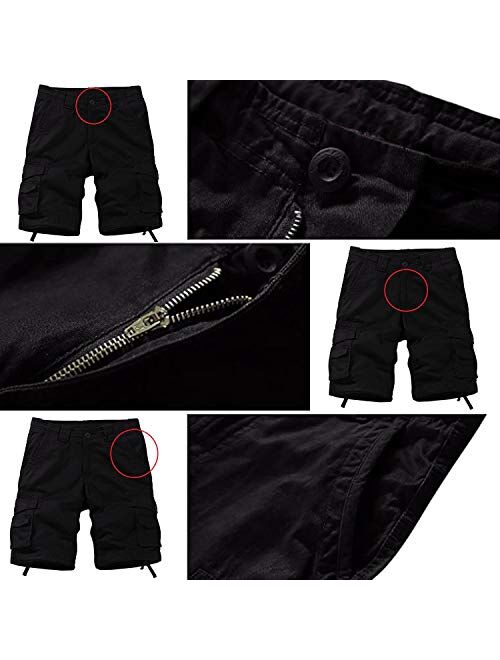 Mens Casual Cargo Shorts Walking Shorts Combat Shorts Cotton Solid