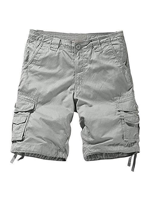 Mens Casual Cargo Shorts Walking Shorts Combat Shorts Cotton Solid