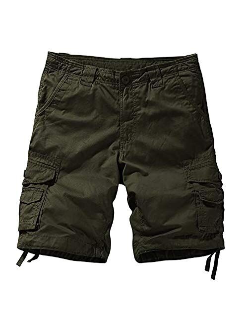 Mens Casual Cargo Shorts Walking Shorts Combat Shorts Cotton Solid