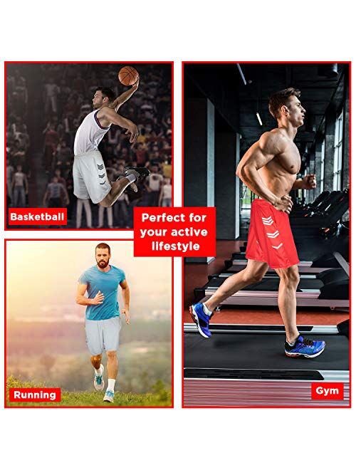 High Energy Long Basketball Shorts for Men, 4 Pack, Sports, Fitness, and Exercise, Athletic Performance