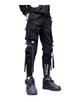 Banana Bucket Mens Fashion Casual Multi-Pockets Hip Hop Punk Jogger Cargo Pants