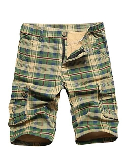 APTRO Men's Cargo Shorts Camo Cotton Lightweight Relaxed Fit Casual Shorts with Multi-Pockets