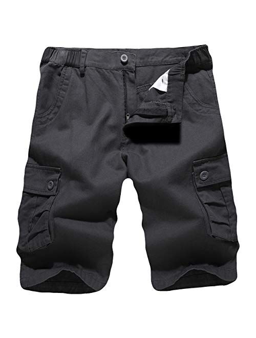 APTRO Men's Cargo Shorts Camo Cotton Lightweight Relaxed Fit Casual Shorts with Multi-Pockets