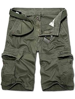 KOCTHOMY Men's Cotton Summer Relaxed Fit Outdoor Cargo Shorts