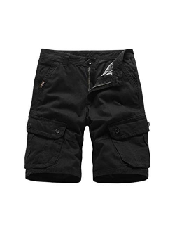 ASLIMAN Men's Cargo Shorts Relaxed Fit Casual Outdoor Short Pants with Pockets