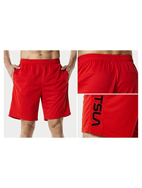 TSLA 1, 2 or 3 Pack Men's Athletic Mesh Shorts, Quick Dry Basketball Running Shorts, Gym Training Workout Shorts with Pockets