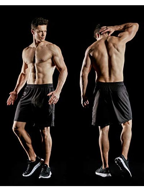 TSLA 1, 2 or 3 Pack Men's Athletic Mesh Shorts, Quick Dry Basketball Running Shorts, Gym Training Workout Shorts with Pockets