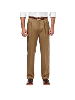 Men's Premium No Iron Khaki Pleated Front Work Pant Classic Fit HC10897