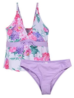 Girl's Bikini Set Flounce Two Piece Swimsuits Kids Ruffled Bathing Suits Swimwear