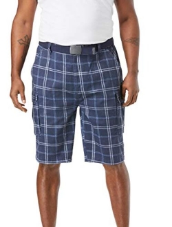 KingSize Men's Big & Tall 12" Side Elastic Cargo Short with Twill Belt