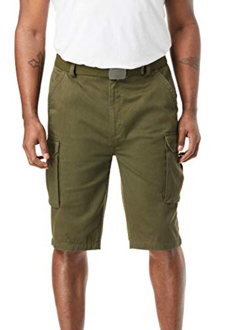 KingSize Men's Big & Tall 12" Side Elastic Cargo Short with Twill Belt