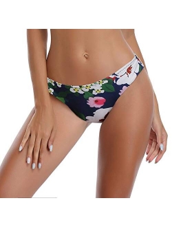 Womens Bathing Suits Push Up Halter Bandage Bikini Tops Floral Printing Swim Bottoms