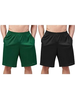 DEVOPS Men's Athletic Workout Mesh 
Running Shorts with Pockets