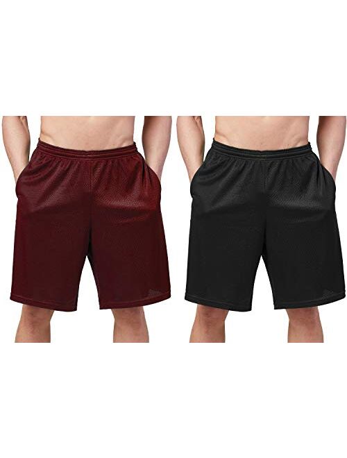 DEVOPS Men's Athletic Workout Mesh 
Running Shorts with Pockets