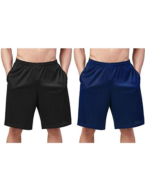 DEVOPS Men's Athletic Workout Mesh 
Running Shorts with Pockets