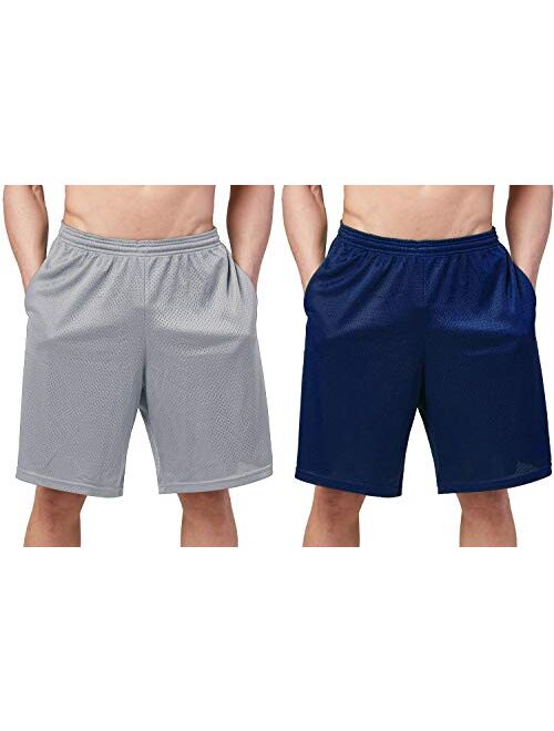 DEVOPS Men's Athletic Workout Mesh 
Running Shorts with Pockets