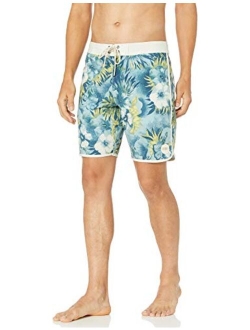 Men's Water Resistant Stretch Volley Swim Boardshorts, 18 Inch Outseam