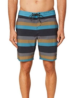 Men's Water Resistant Stretch Volley Swim Boardshorts, 18 Inch Outseam