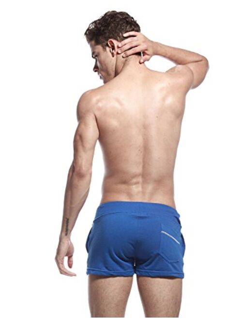 SEOBEAN Mens Low Rise Sports Soft Running Training Short Pants