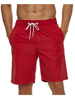 SILKWORLD Mens 9" Board Shorts Swim Trunks Long Athletic Swimwear with Pockets