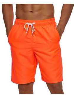 SILKWORLD Mens 9" Board Shorts Swim Trunks Long Athletic Swimwear with Pockets