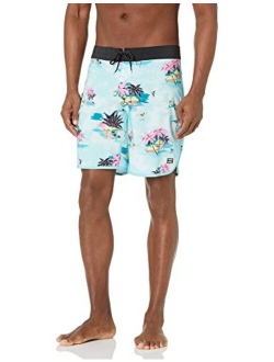 Men's 73 Line Up Pro Boardshorts, 4-Way Performance Stretch, 19 Inch Outseam