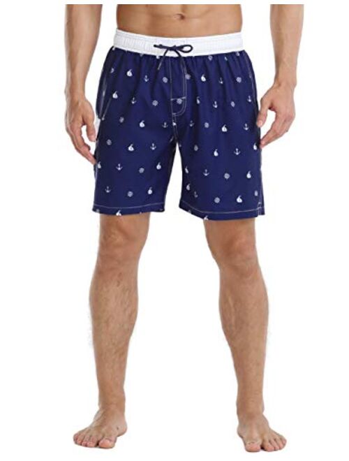 Nonwe Men's Quick Dry Soft Relaxed Fit Drawsting Swim Trunks