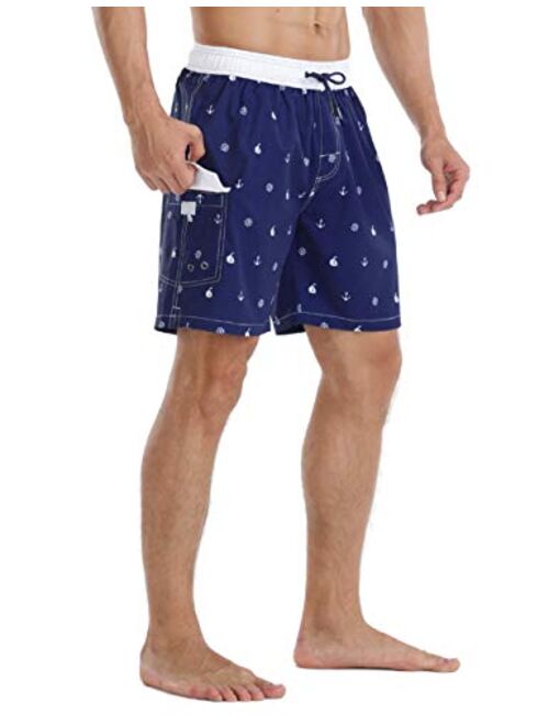 Nonwe Men's Quick Dry Soft Relaxed Fit Drawsting Swim Trunks