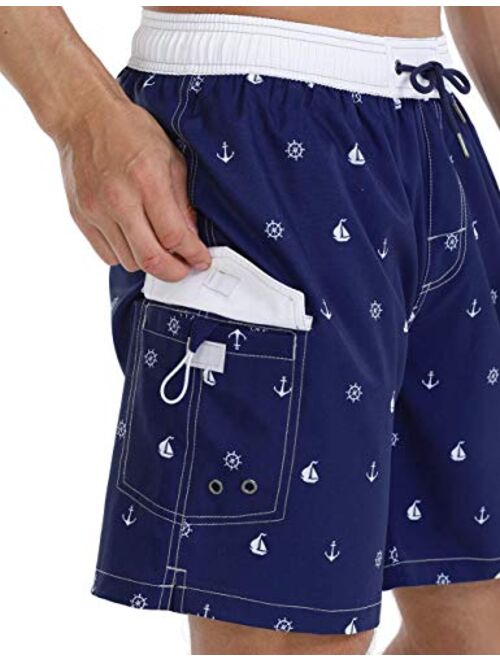 Nonwe Men's Quick Dry Soft Relaxed Fit Drawsting Swim Trunks