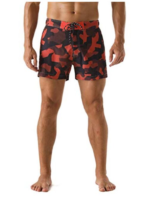 Nonwe Men's Quick Dry Soft Relaxed Fit Drawsting Swim Trunks