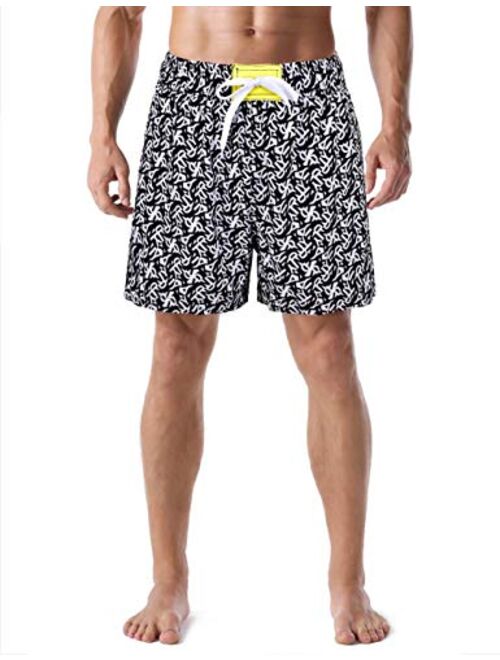 Nonwe Men's Quick Dry Soft Relaxed Fit Drawsting Swim Trunks