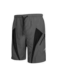 Santic Men's Mountain Bike Shorts Bicycle Cycling MTB Shorts Loose-Fit Padded