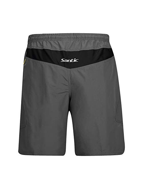 Santic Men's Mountain Bike Shorts Bicycle Cycling MTB Shorts Loose-Fit Padded