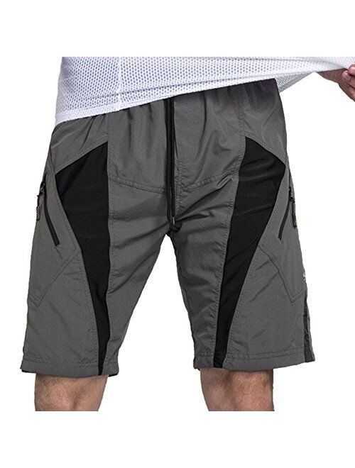 Santic Men's Mountain Bike Shorts Bicycle Cycling MTB Shorts Loose-Fit Padded