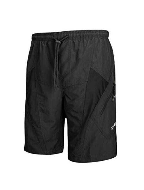 Santic Men's Mountain Bike Shorts Bicycle Cycling MTB Shorts Loose-Fit Padded