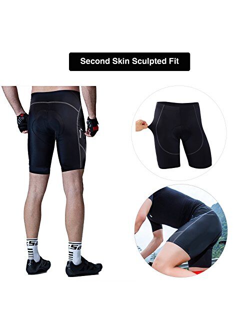 Sportneer Men's Cycling Shorts 4D Coolmax Padded Bike Bicycle Pants Tights, Breathable & Absorbent