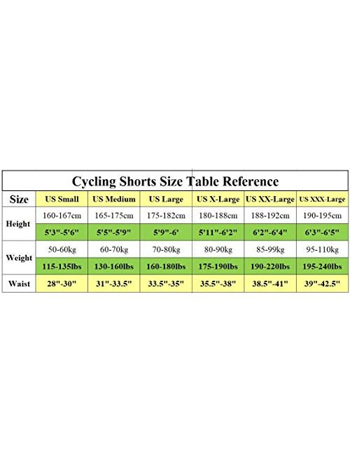 sponeed Men's Cycling Shorts Padded Bicycle Riding Pants Bike Biking Clothes Cycle Wear Tights