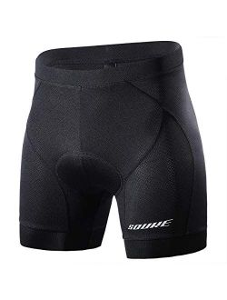 Souke Sports Men's Cycling Underwear Shorts 4D Padded Bike Bicycle MTB Liner Shorts with Anti-Slip Leg Grips