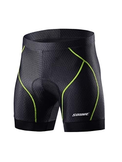 Souke Sports Men's Cycling Underwear Shorts 4D Padded Bike Bicycle MTB Liner Shorts with Anti-Slip Leg Grips