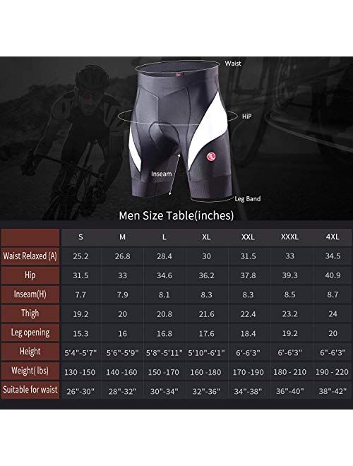 Eco-daily Men's Cycling Shorts Padded Bicycle Riding Half Pants Bike Biking Cycle Tights…