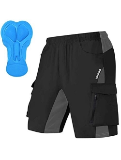 Men's Mountain Bike Shorts 3D Padded Bicycle MTB Shorts Loose-fit Lightweight MTB Cycling Shorts