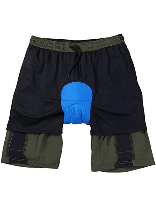 Men's Mountain Bike Shorts 3D Padded Bicycle MTB Shorts Loose-fit Lightweight MTB Cycling Shorts